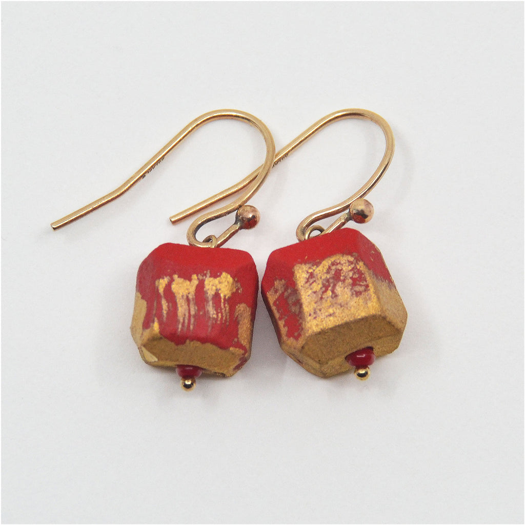 Red Gold Dusted Mini Earrings