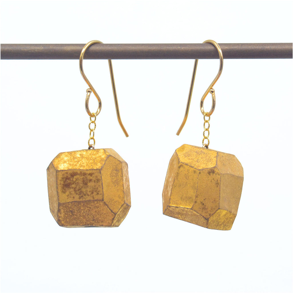 Faceted Cube Dangle Earrings