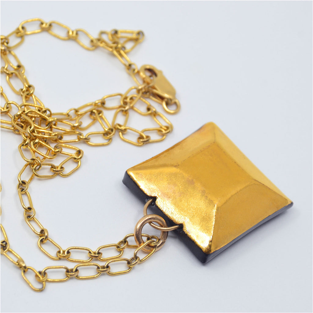 Golden Gem Square Necklace