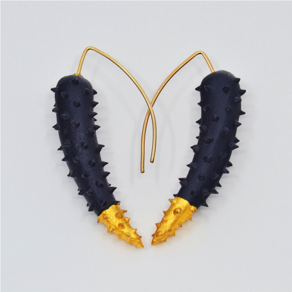 Iconic Black Gold Tip Earrings