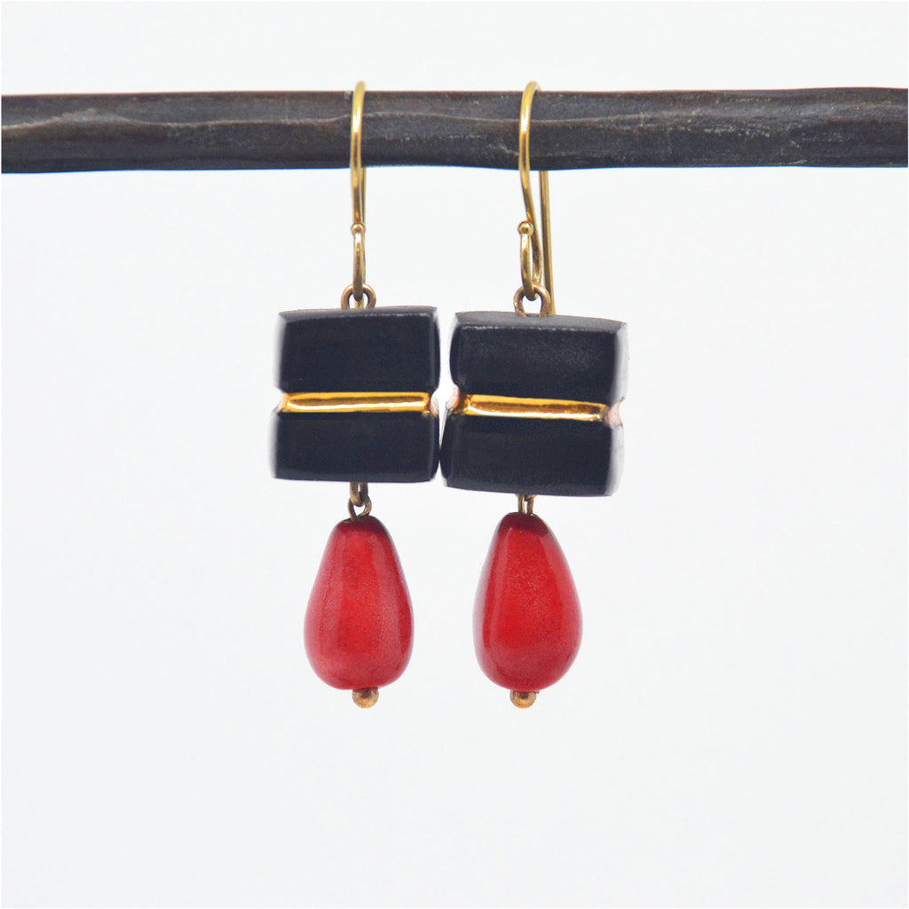 Zen Red Drop Earrings